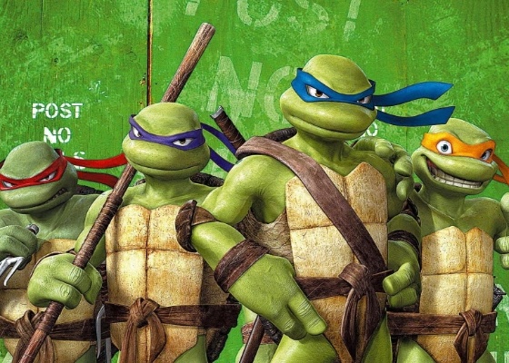 Raphael, Donatello, Leonardo e Michelangelo em cena da animação Tartarugas Ninja - O Retorno (2007), dirigido por Kevin Munroe