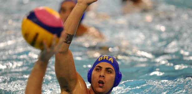 Jonas Crivella durante partida da seleção brasileira de polo aquático no Pré-Olímpico 