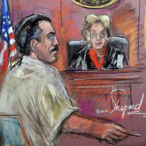 Imagem de Shirley Shepard reproduz julgamento do traficante de armas russo, Viktor Bout, também conhecido como "o mercador da morte", que foi condenado a 25 anos de prisão