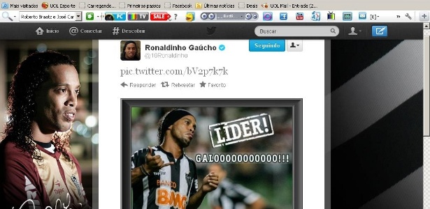 Ronaldinho Gaúcho atende pedidos de atleticanos e personaliza seu twitter oficial