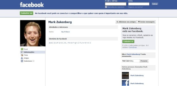 Mark Zuckerberg também tem o perfil "duplicado" na rede social