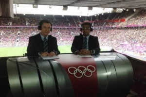 Ex-jogador Romário comenta o futebol nos Jogos Olímpicos pela Record, direto de Londres