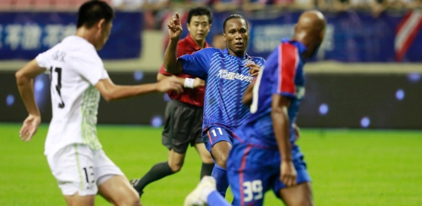Drogba conseguiu marcar pela primeira vez no Shanghai Shenhua 