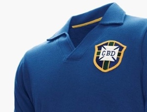 Réplica da camisa de 1958 que será utilizada pela seleção brasileira contra a Suécia