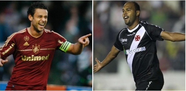 Fred e Alecsandro comemoram gols marcados por Fluminense e Vasco no Brasileirão