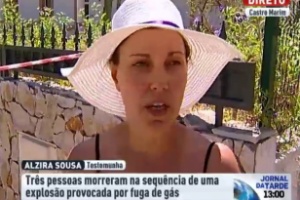 Alzira Sousa, testemunha do acidente, disse que ouviu gritos e depois uma explosão na casa da brasileira