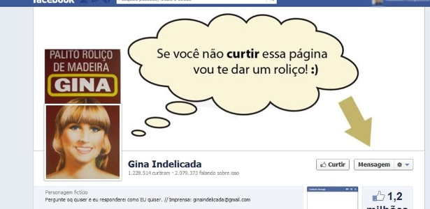 Perfil falso tem mais de 1,2 milhão de "curtidas" 