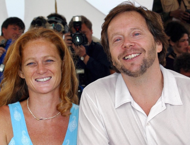 Kátia Lund e Fernando Meirelles no Festival de Cannes para o lançamento de Cidade de Deus (18/5/2002)