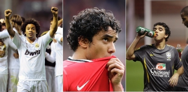 Marcelo (e), Rafael (c) e Fábio, revelações de Xerém para o futebol europeu