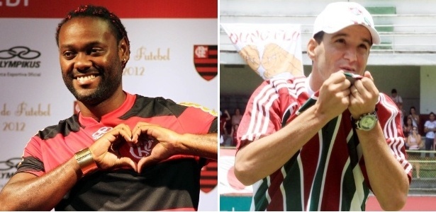Vagner Love (esq.) e Thiago Neves foram as principais contratações de Fla e Flu em 2012