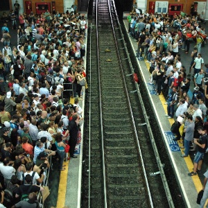 Metrô de São Paulo em dia de problemas