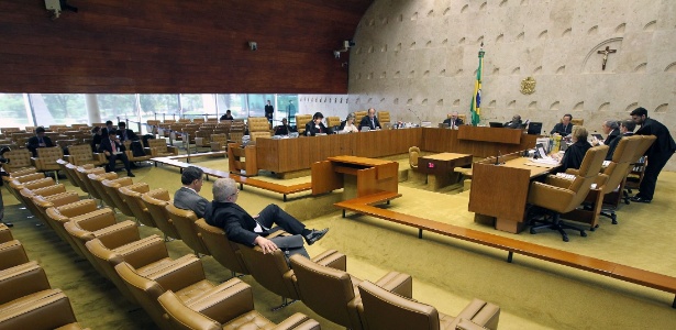 Plenário do STF durante sessão de julgamento do mensalão, que condenou políticos com foro privilegiado