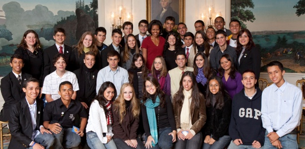 Michelle Obama se encontra com os brasileiros do programa Jovens Embaixadores 2010