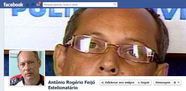 Reprodução de página no Facebook que denunciava os crimes de Antonio Rogério Feijó, preso por estelionato e pedofilia em Alagoas