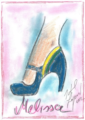 Desenho de Melissa criada por Karl Lagerfeld. O estilista da Chanel lança em março coleção em parceria com a marca brasileira