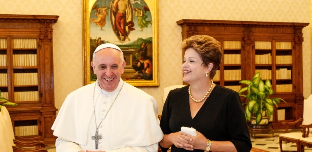 A presidente Dilma Rousseff foi recebida em audiência pelo papa Francisco no Vaticano