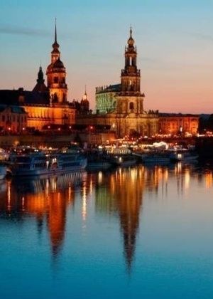 Vista do  no rio Elba, em Dresden, na Alemanha