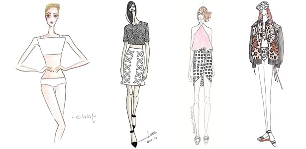 Croquis de Lenny, Iódice, Andrea Marques e Espaço Fashion para o Verão 2014. As peças serão apresentadas durante o Fashion Rio - Divulgação Croquis de Lenny, Iódice, Andrea Marques e Espaço Fashion para o Verão 2014. As peças serão apresentadas durante o Fashion Rio - Divulgação