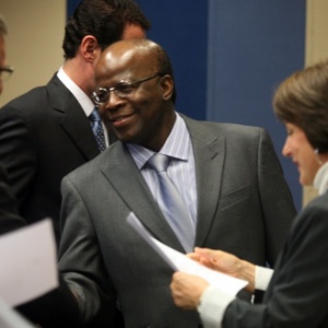 O ministro Joaquim Barbosa durante reunião do CNJ (Conselho Nacional de Justiça)