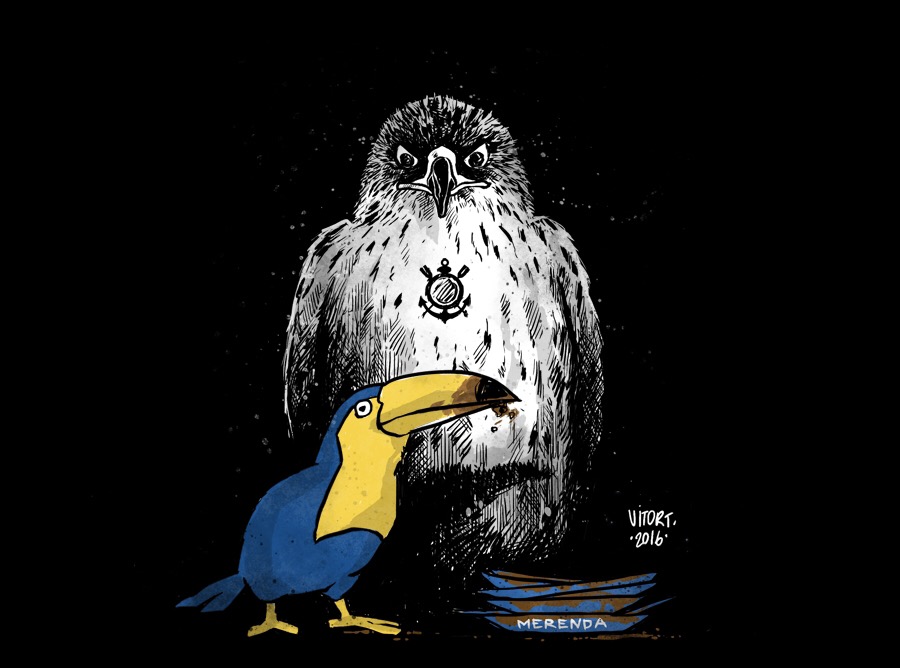 O gavião e o tucano da merenda