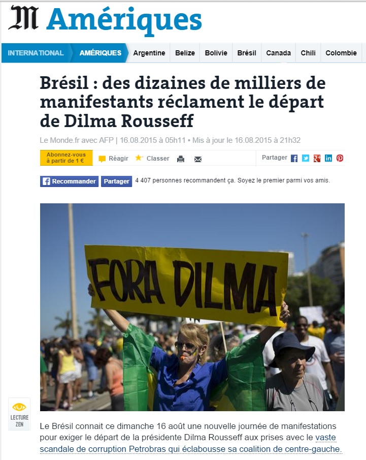 Reportagem do "Le Monde" sobre os protestos