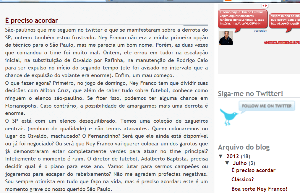 reprodução de post do blog de Abílio Diniz