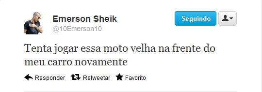 Emerson Sheik "ameaça" fotógrafo no Twitter