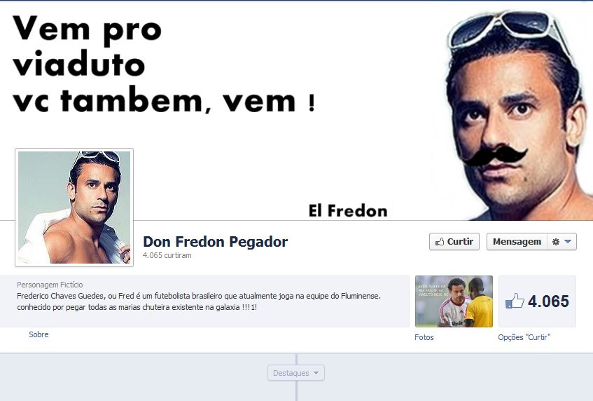 Página do Facebook em homenagem a Fred
