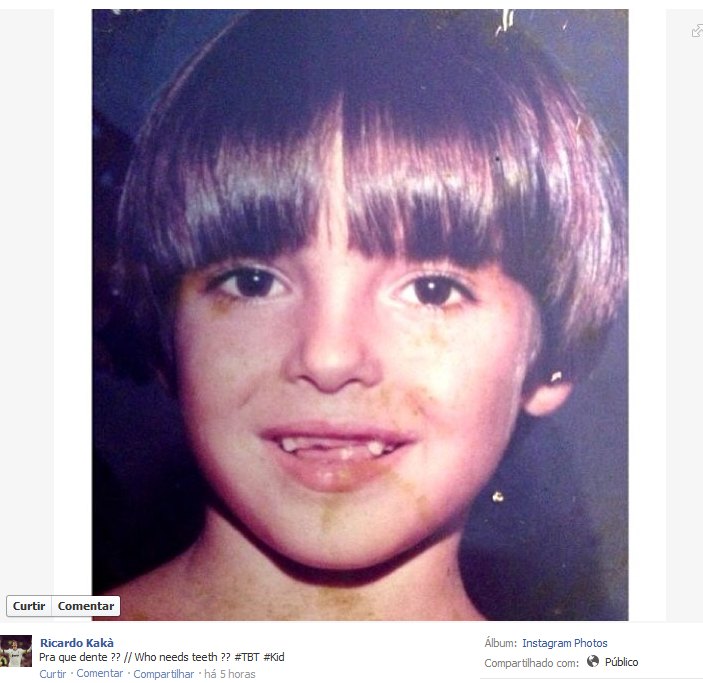 Kaká e sua foto de criança