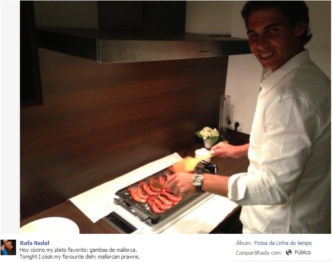 Nadal se arrisca como cozinheiro