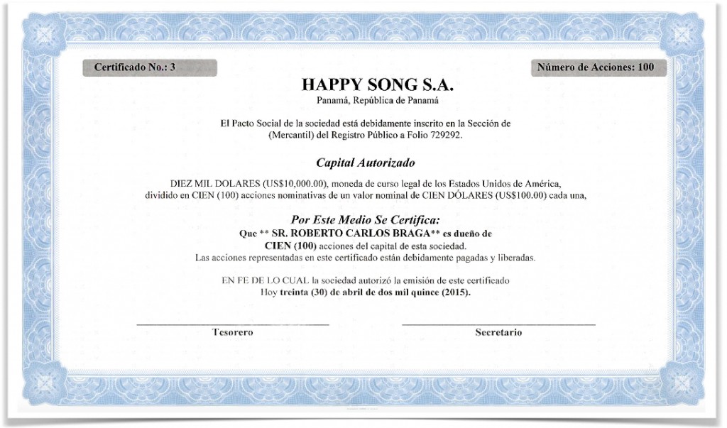 Documentos do acervo da Mossack Fonseca, obtidos pelo jornal Süddeutsche Zeitung documento-offshore-roberto-carlos