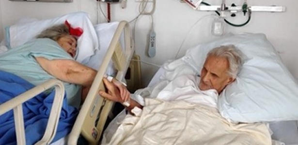 Fev.2014 - Floreen Hale ao lado do marido, Ed, no hospital United Memorial Center, nos EUA