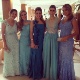 Madrinhas de casamento do jogador Ganso usam vestidos de tons parecidos - Divulgação/Twitter/@candantas
