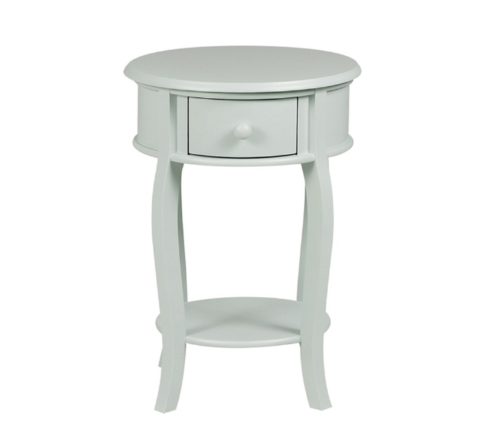 Essa mesa lateral tem estrutura e tampo em madeira maci?a de Mesinha Redonda Branca Para Quarto ~ Essa mesa lateral tem estrutura e tampo em madeira maci?a de