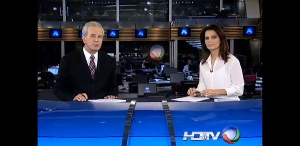 2013 - Celso Freitas e Adriana Araújo no "Jornal da Record"