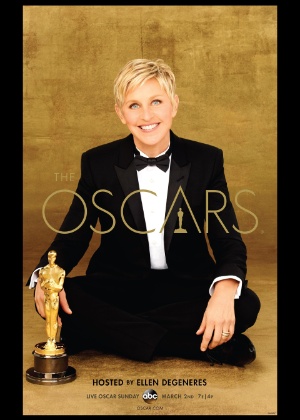 Pôster da 86ª edição do Oscar, com a apresentadora Ellen DeGeneres