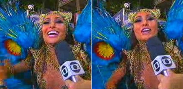 Sabrina Sato foi entrevistada duas vezes pela Globo durante o Carnaval