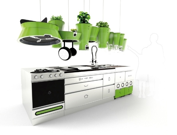 A Ekokook é uma cozinha modular que alia eletrodomésticos convencionais e sistemas de reciclagem