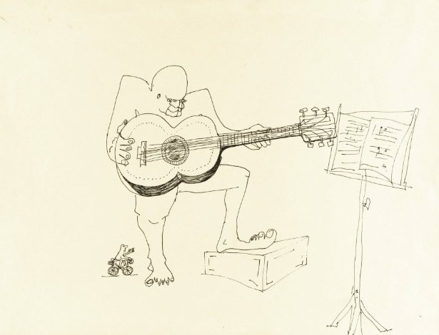 Reprodução do desenho de John Lennon leiloado pela Sotheby's