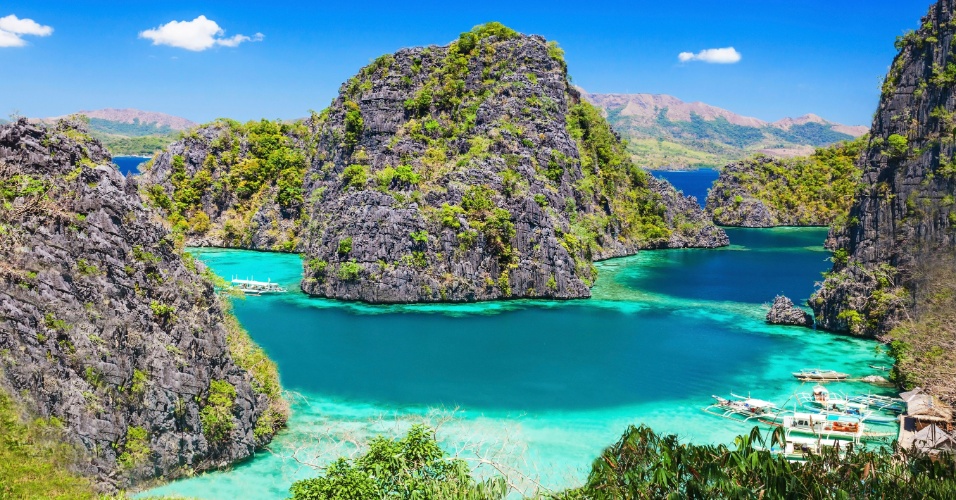 image monzones lagoa azul na ilha coron nas filipinas