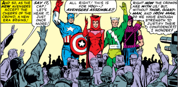 "Avengers" nº 16, quando Feiticeira Escarlate e Mercúrio são integrados ao time