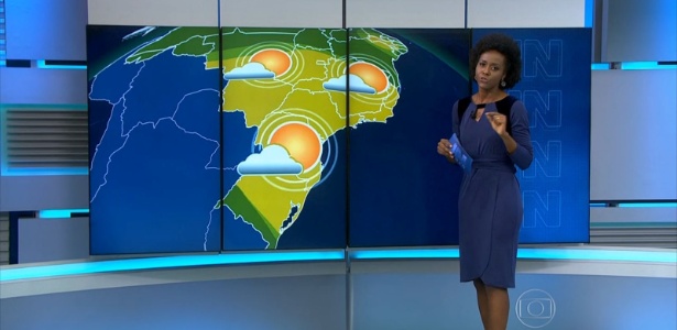 Maria Júlia Coutinho apresenta a previsão do tempo no "JN"