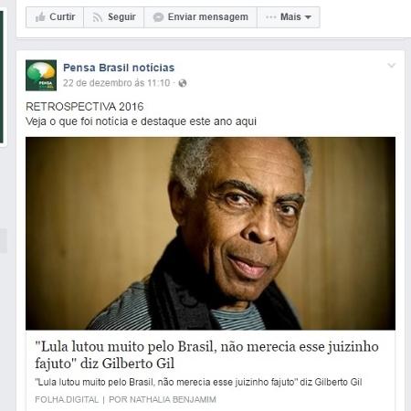 Reprodução/Facebook/pensabrasiloficial