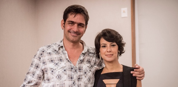 O diretor Vinicius Coimbra e a atriz Andreia Horta apresentam a novela "Liberdade Liberdade" em evento para a imprensa na TV Globo
