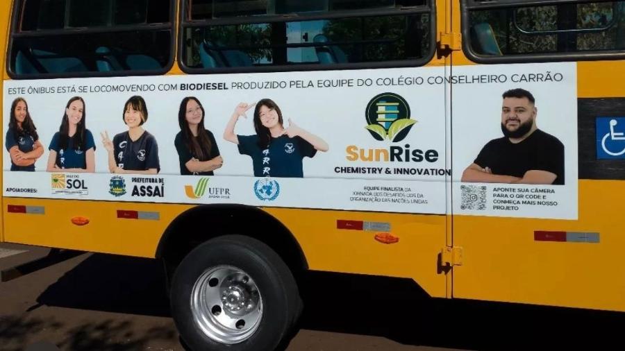 Ônibus que utilizou o biocombustível do projeto BIOSUN