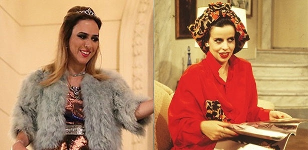 A Fedora de hoje, Tatá Werneck (à esq), e a de1987, vivida por Cristina Pereira