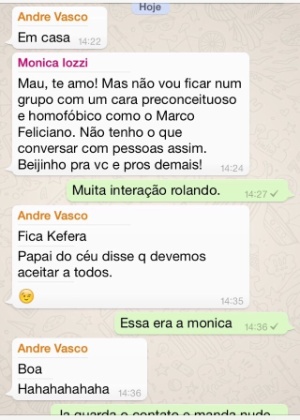 Divulgação Mônica Iozzi deixa o grupo de conversas criado pelo CQC após um diálogo áspero com o deputado Marco Feliciano