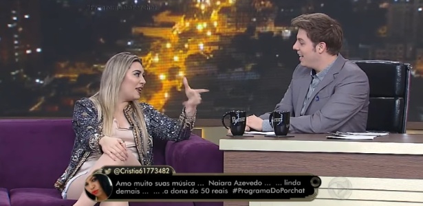 8.nov.2016 - Conhecida pelo hit "50 Reais", Naiara Azevedo admite em entrevista ao "Programa do Porchat" que ja foi infiel