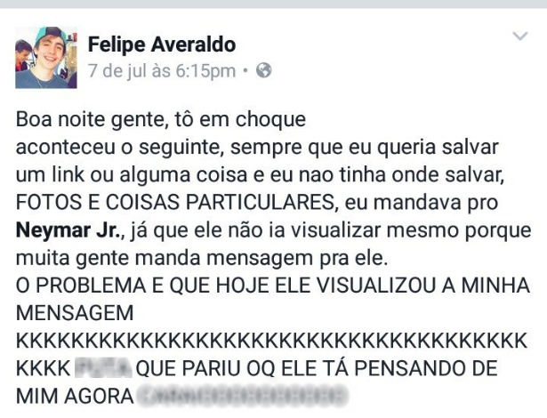 Mensagem de Felipe Averaldo fez sucesso nas redes sociais