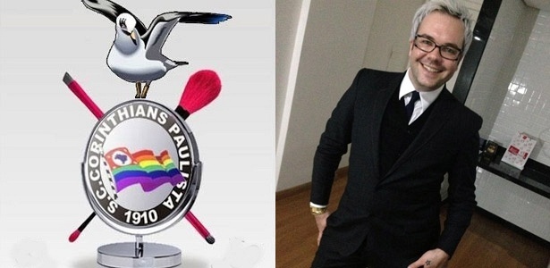 Apresentador Felipeh Campos já exibe o logo da torcida gay do Corinthians 